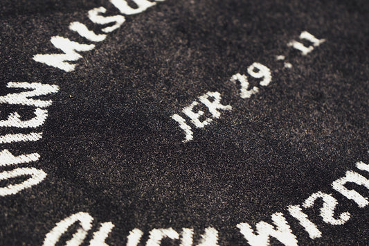 OM “Often Misunderstood – Jeremiah 29:11” Knit Crewneck Sweater (Black/White)