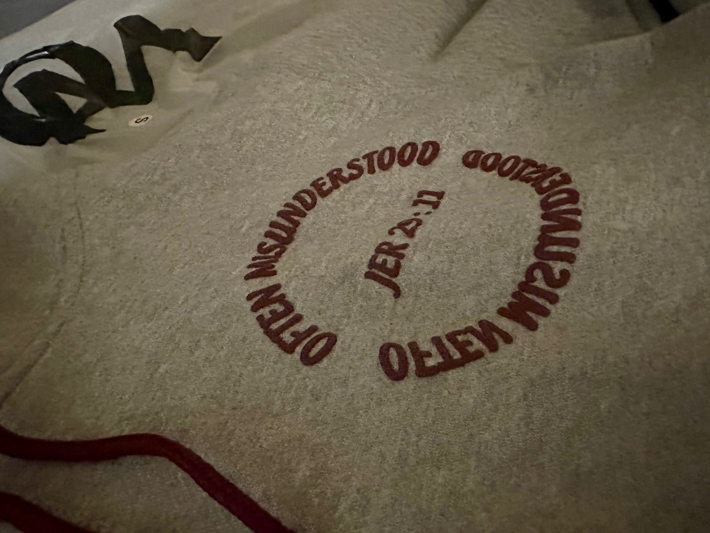 OM “God’s Timing Is the Best Timing” Hoodie –Black/ Cream